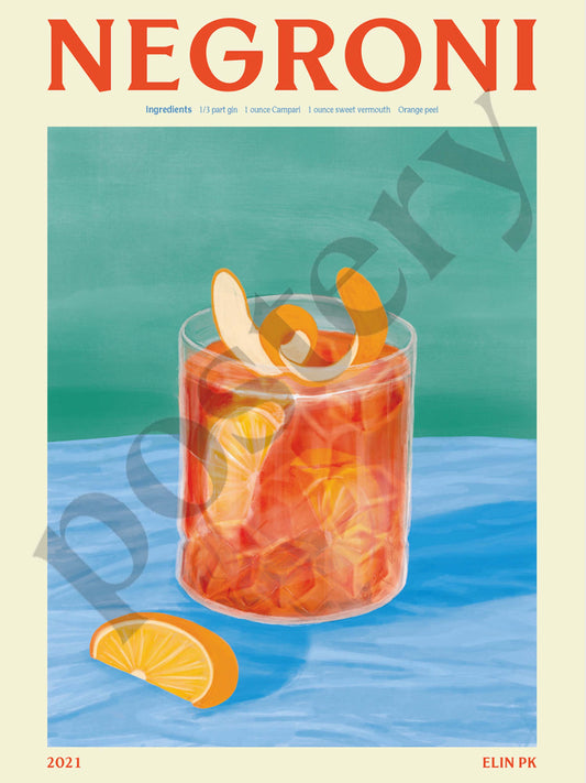 Negroni Drink Poster Demo Only